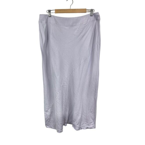 VTG Nine and Company Lilac Linen and Rayon Slip Midi Skirt, Size 16W - Picture 2 of 9